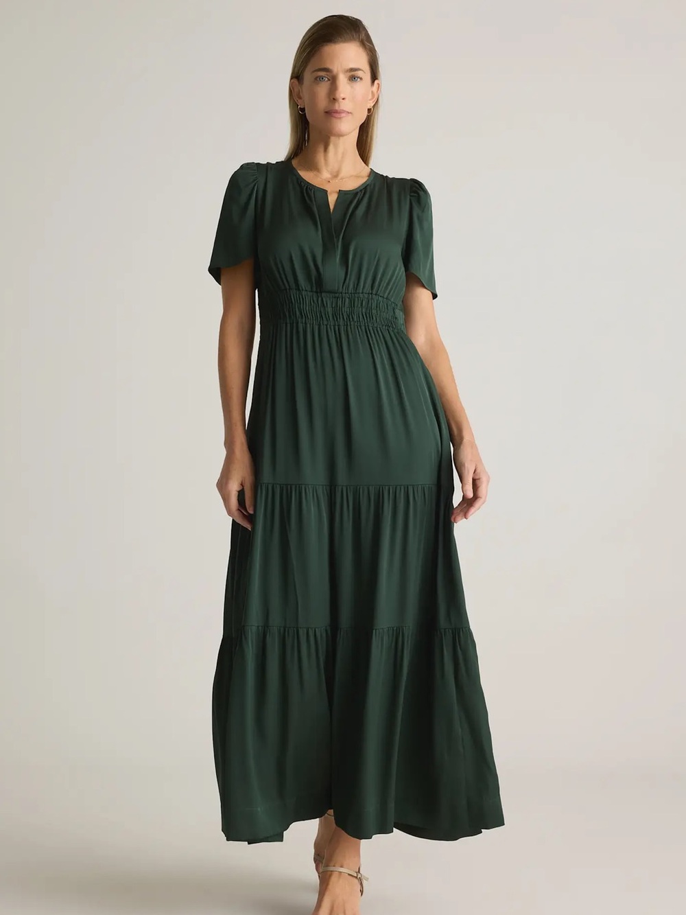 Quince Silk Tiered Maxi Dress